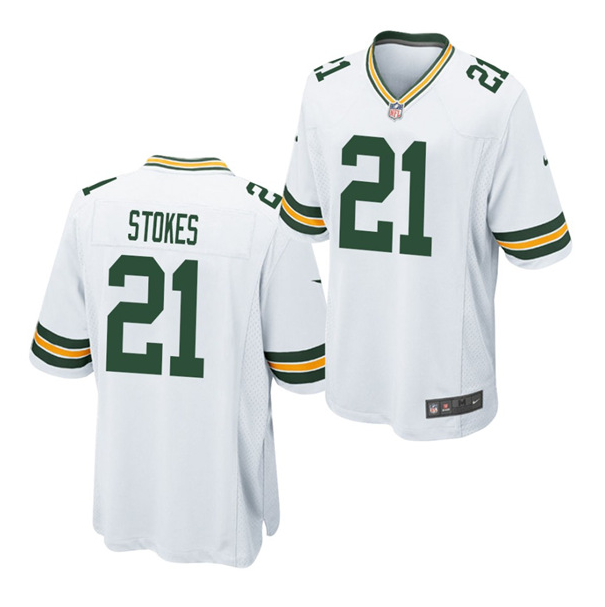 Men's Green Bay Packers #21 Eric Stokes White NFL 2021 Draft Stitched Jersey Men's Green Bay Packers #21 Eric Stokes White NFL 2021 Draft Stitched Jersey